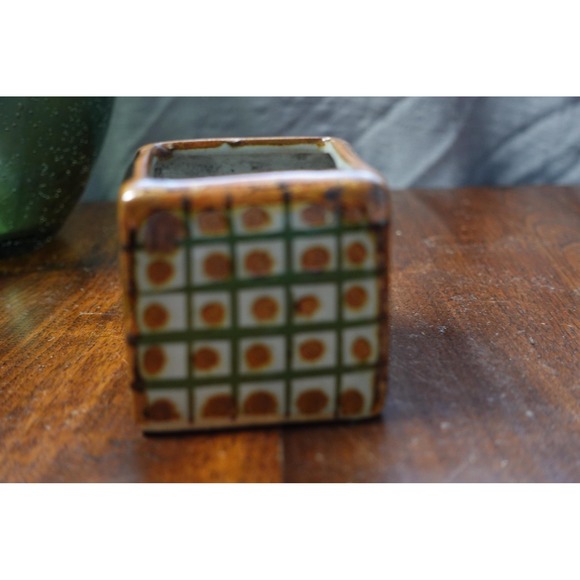 Ceramic‎ sun and moon square pottery earthtones geometric designs trinket box - Picture 8 of 9